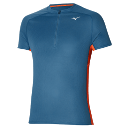 achat T-shirt running Mizuno homme TRAIL DRYAEROFLOW HZ TEE bleu face