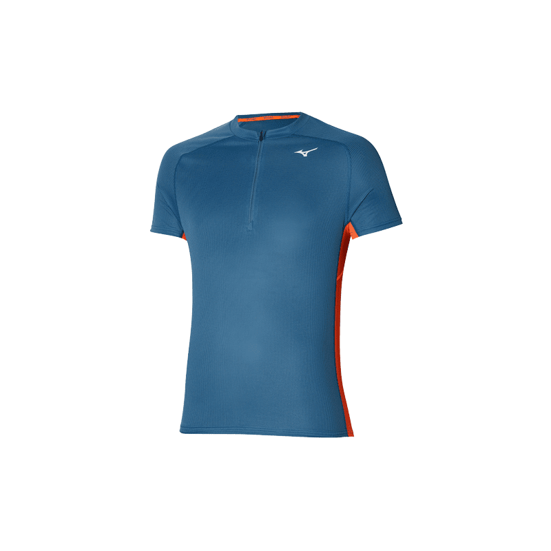 achat T-shirt running Mizuno homme TRAIL DRYAEROFLOW HZ TEE bleu face