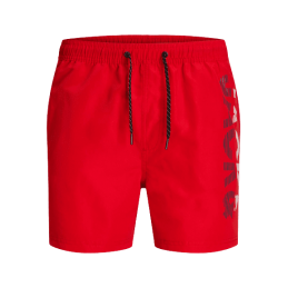 achat Short de bain Jack and Jones homme JPSTFIJI JJSWIM SPLICELOGO rouge face