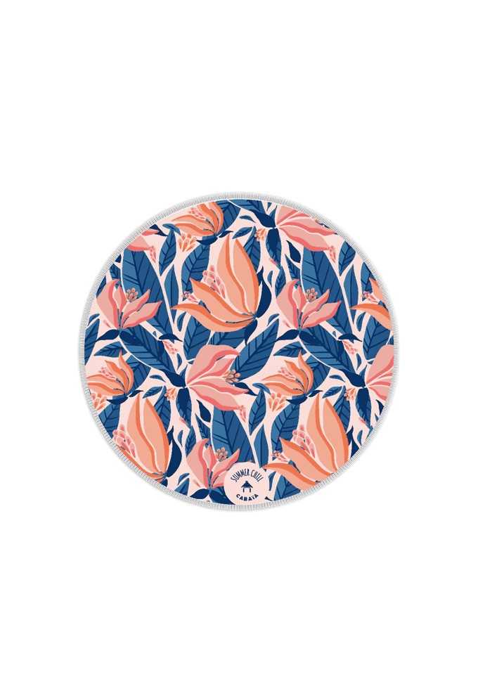 achat Serviette de plage ronde Cabaïa Bora Bora à plat