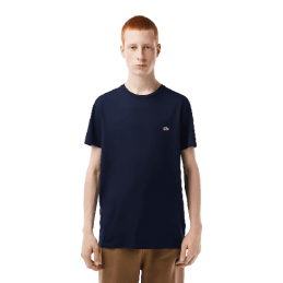 T-Shirt Lacoste Homme COLS ROULES CORE ESSENTIALS Bleu face