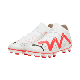 achat Chaussure de football Puma enfant Future Match FG/AG JR blanc/rose deux chaussures