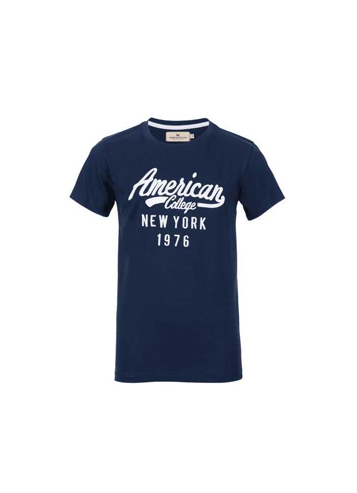 achat T-shirt American College enfant bleu face