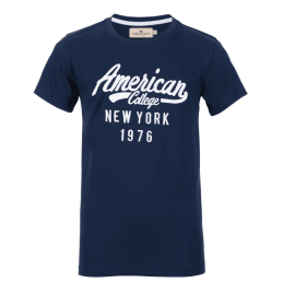 achat T-shirt American College enfant bleu face