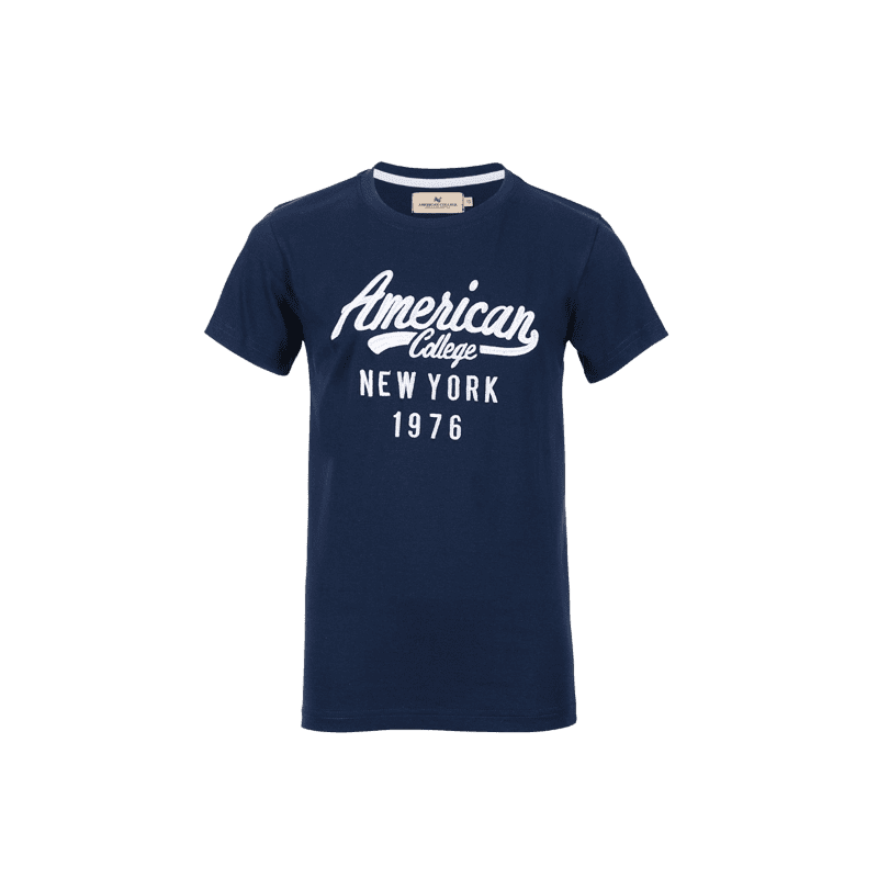 achat T-shirt American College enfant bleu face