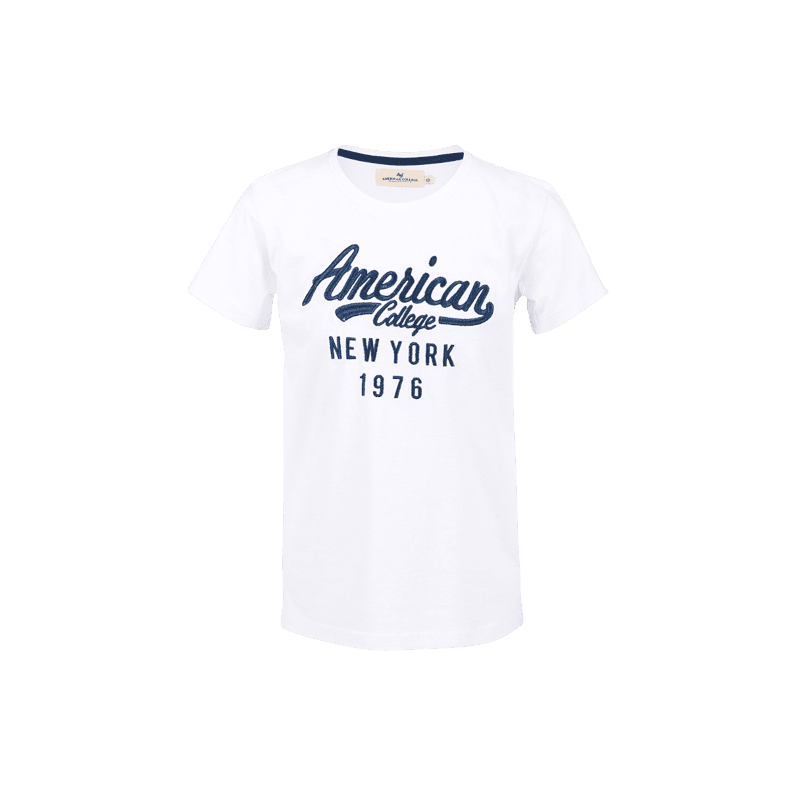 achat T-shirt American College enfant blanc