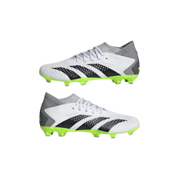 Achat chaussures de football homme PREDATOR ACCURACY.3 FG blanches et jaunes détails extérieurs