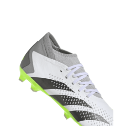 Achat chaussures de football homme PREDATOR ACCURACY.3 FG blanches et jaunes détails talon