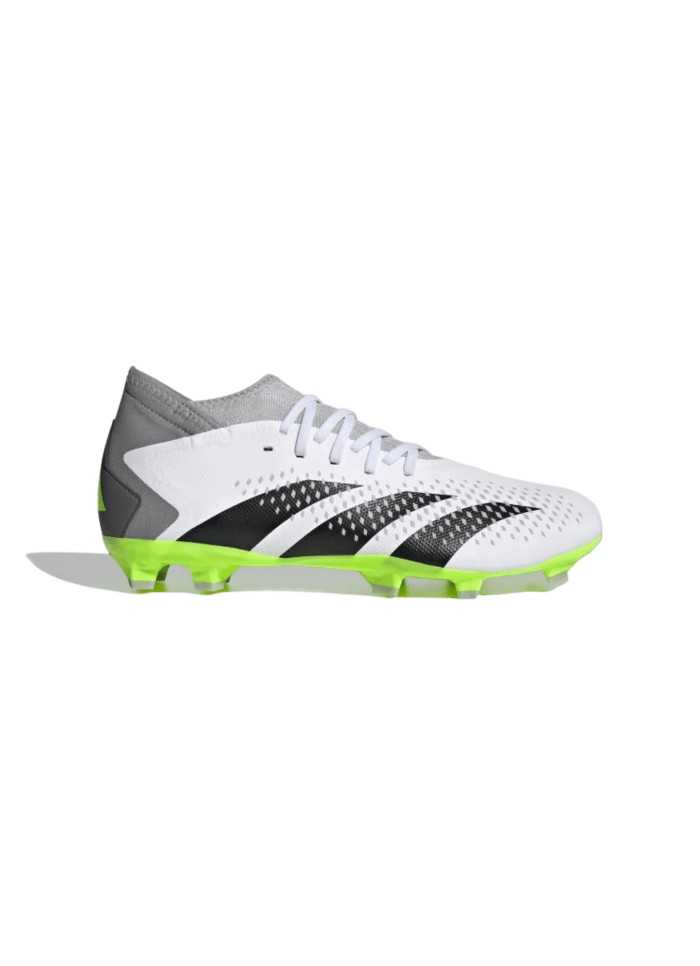 Achat chaussures de football homme PREDATOR ACCURACY.3 FG blanches et jaunes profil