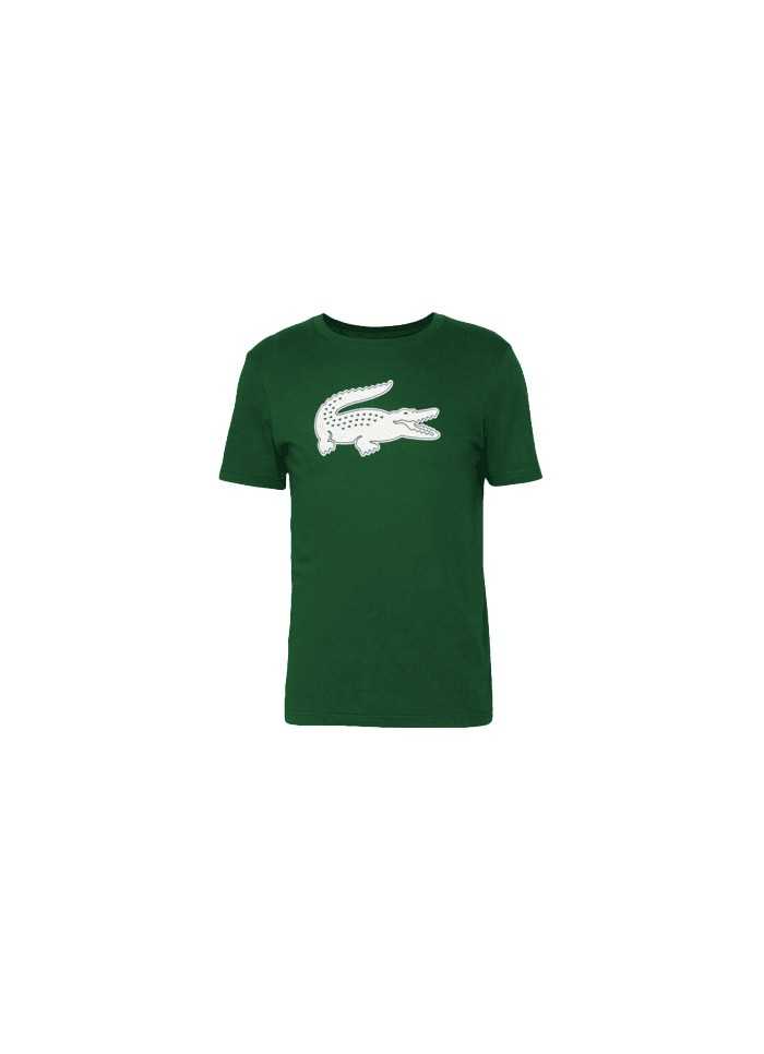Achat T-shirt Lacoste SPORT en jersey respirant imprimé crocodile 3D Vert face