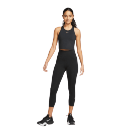 Achat Legging court à taille haute Nike Femme ONE HR CROP TGHT Noir face mannequin