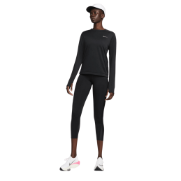 AChat T-shirt manches longues de running Nike Femme Dri-Fit PACER CREW Noir ensemble