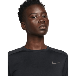 Achat T-shirt manches longues de running Nike Femme Dri-Fit PACER CREW Noir logo