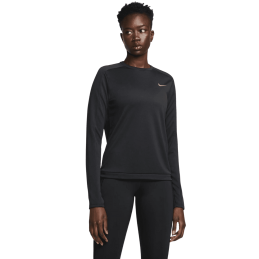 Achat T-shirt manches longues de running Nike Femme Dri-Fit PACER CREW Noir face