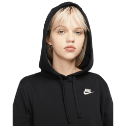 Achat Sweat à capuche Nike Femme CLUB Fleece STD PO Noir détails logo
