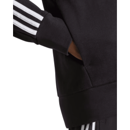 Achat Veste zippée à capuche Adidas Homme à 3 bandes ESSENTIALS Noir poches