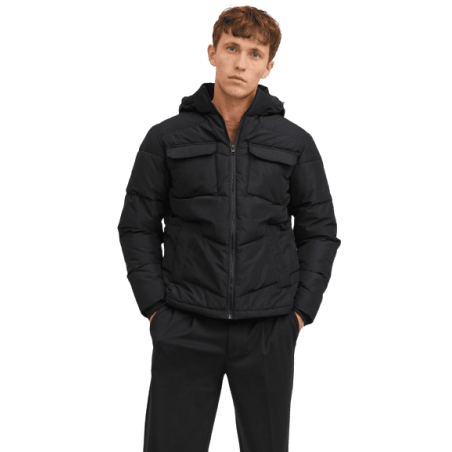 Achat Manteau JACK&JONES homme JJMASON PUFFER noir face
