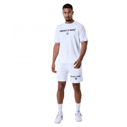 achat Short Project x Paris Homme logo brodé blanc ensemble