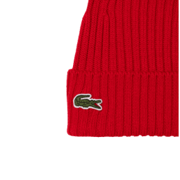 Achat Bonnet Adulte LACOSTE CORE ESSENTIALS Rouge logo