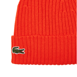 Achat Bonnet Adulte LACOSTE CORE ESSENTIALS orange logo