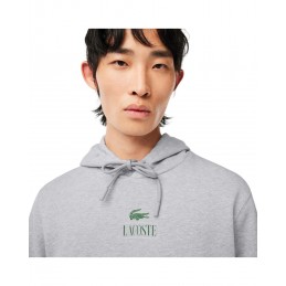 achat Sweatshirt à capuche Lacoste Homme Jogger imprimé Gris logo