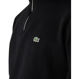 achat Sweatshirt Lacoste Homme à col montant zippé Noir logo
