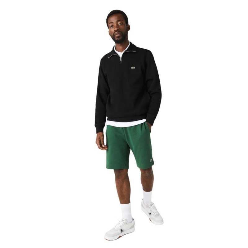 achat Sweatshirt Lacoste Homme à col montant zippé Noir look outfit