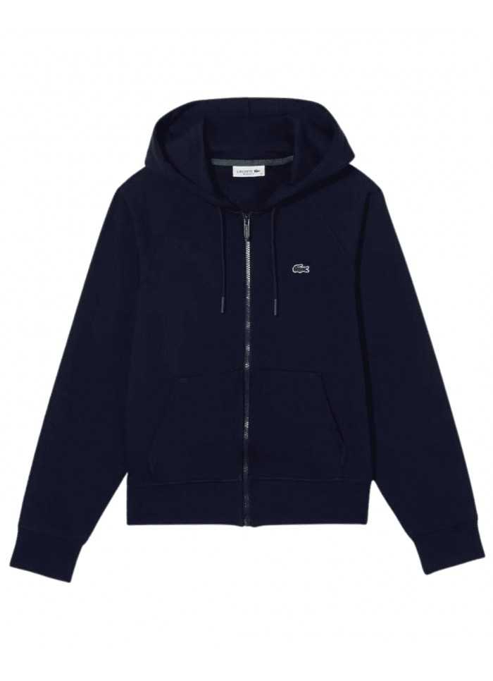 achat Sweatshirt zippé à capuche Lacoste Femme Jogger Bleu marine face