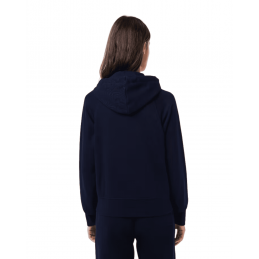 achat Sweatshirt zippé à capuche Lacoste Femme Jogger Bleu marine dos