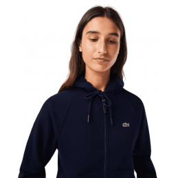 achat Sweatshirt zippé à capuche Lacoste Femme Jogger Bleu marine profil