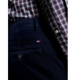 achat Pantalon Chino Tommy Hilfiger Homme SLIM BLEECKER en velours côtelé Bleu poche