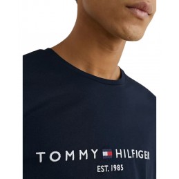 achat T-shirt Tommy Hilfiger Homme CORE LOGO Bleu détails