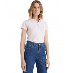 achat Polo Tommy Hilfiger Femme HERITAGE Rose mannequin