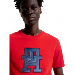 achat T-shirt Tommy Hilfiger Homme MONOGRAM APPLIQUE Rouge détails