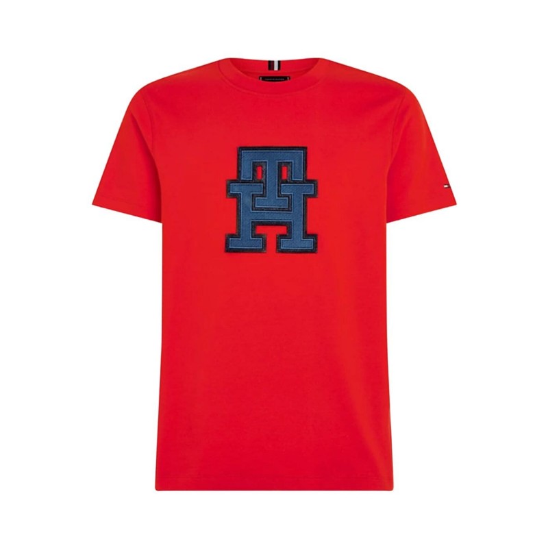 achat T-shirt Tommy Hilfiger Homme MONOGRAM APPLIQUE Rouge face