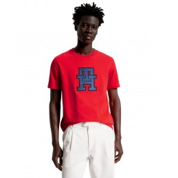 achat T-shirt Tommy Hilfiger Homme MONOGRAM APPLIQUE Rouge look