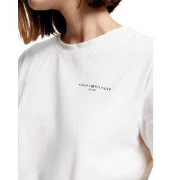 achat T-shirt Tommy Hilfiger Femme1985 REG MINI CORP Blanc logo