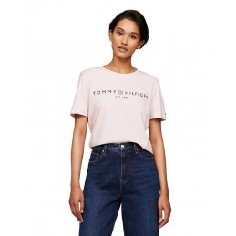 achat T-shirt Tommy Hilfiger Femme CORP LOGO Rose look