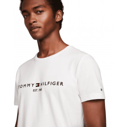 achat T-shirt ajusté Tommy Hilfiger Homme FLEX Blanc logo