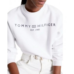 achat Sweat Tommy Hilfiger Femme emblématique à Logo Blanc logo