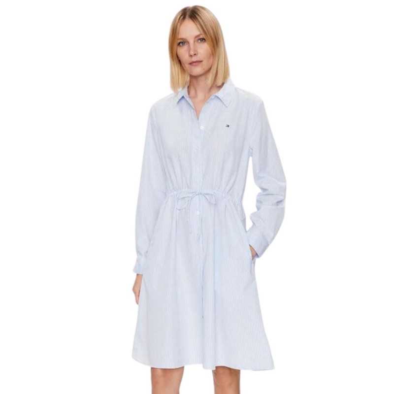 achat Robe Chemise Midi Tommy Hilfiger Femme ITHAKA Bleu face