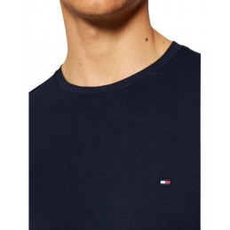 achat T-shirt manches longues Tommy Hilfiger Homme STRETCH SLIM FIT Bleu logo