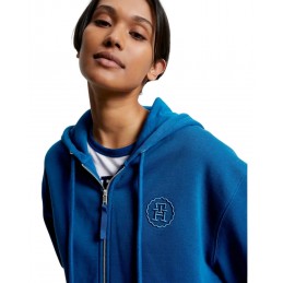 achat Sweat à capuche zippé Tommy Hilfiger Femme REG EMB Bleu logo