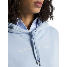 achat Sweat à capuche Tommy Hilfiger Femme FROSTED CORP LOG Bleu logo détails