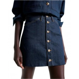 achat Mini jupe en Denim Tommy Hilfiger Femme Taille-haute Bleu portée