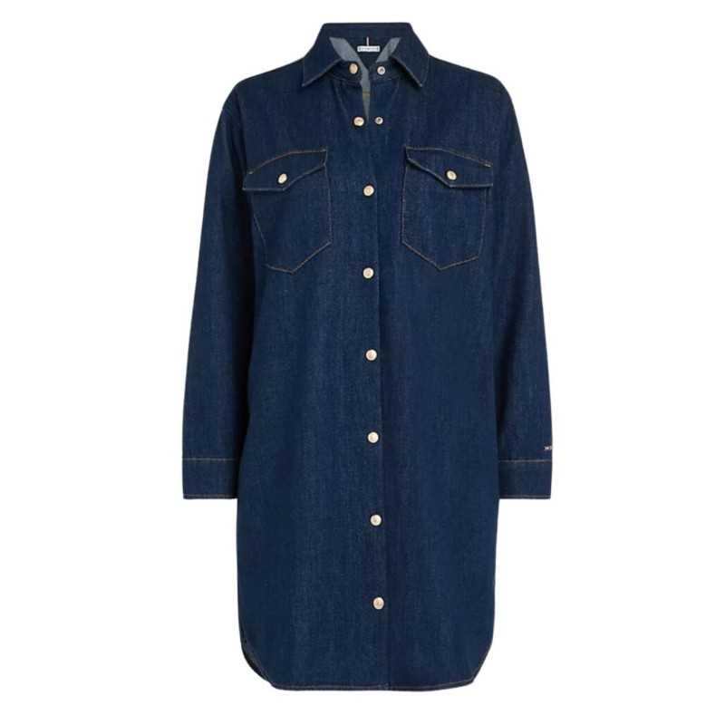 achat Robe Tommy Hilfiger Femme Denim LS Bleu face