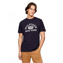 achat T-shirt Tommy Hilfiger Homme MONOTYPE COLLEGIATE Bleu porté