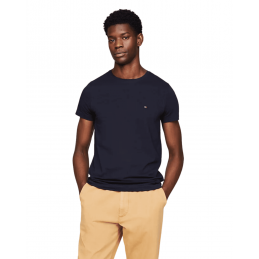 achat T-shirt Tommy Hilfiger Homme STRETCH SLIM Bleu porté