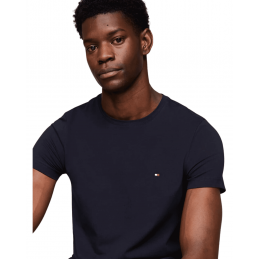 achat T-shirt Tommy Hilfiger Homme STRETCH SLIM Bleu logo