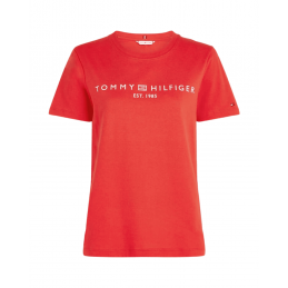 achat T-shirt Tommy Hilfiger femme CORP LOGO C-NK Rouge face